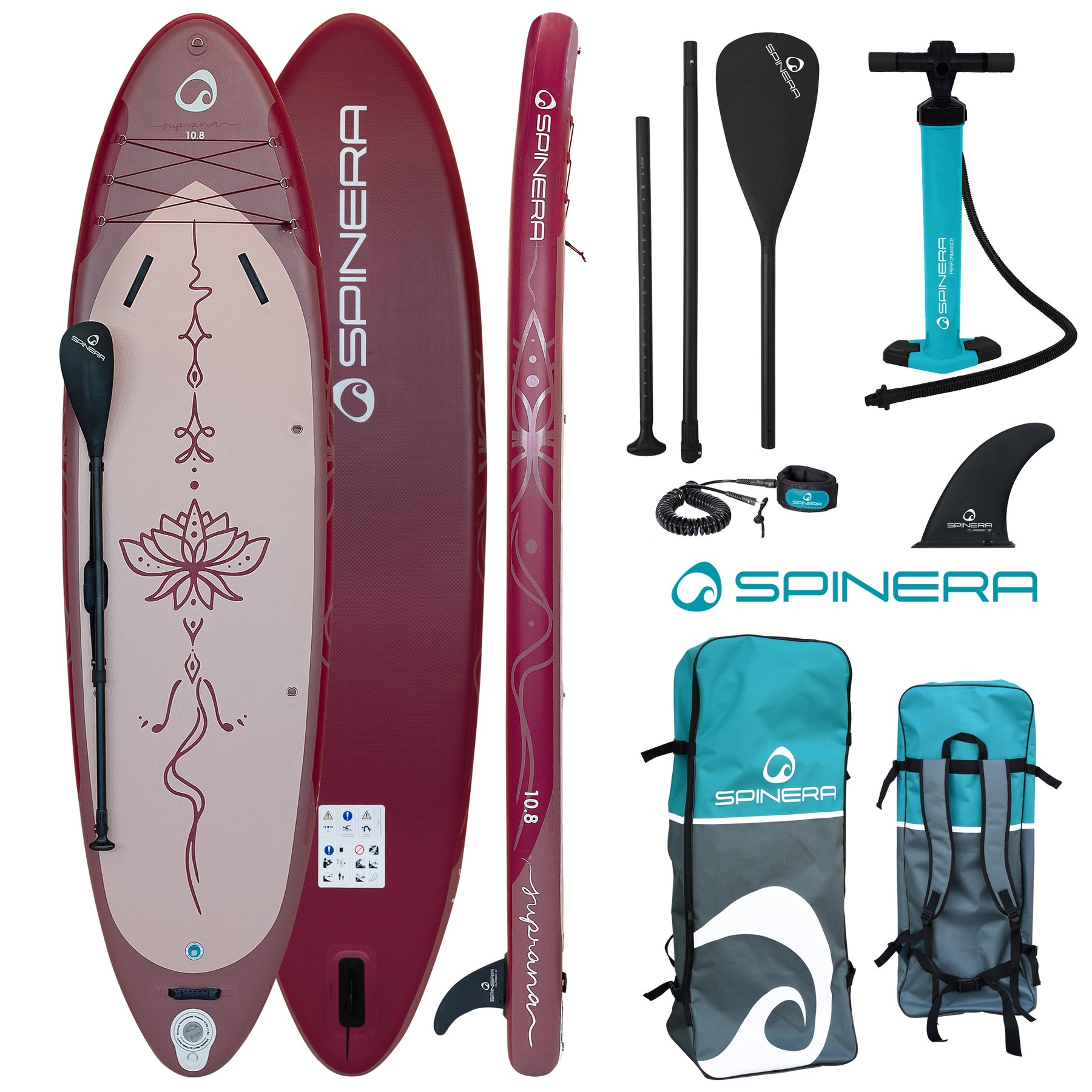 Spinera 10 Ft Inflatable Yoga Paddle Board - The Suprana Yoga SUP wi –